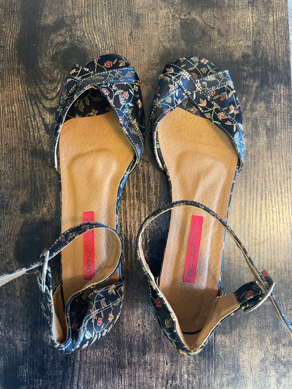 Floral Ankle-Strap Low Heel EU 40
